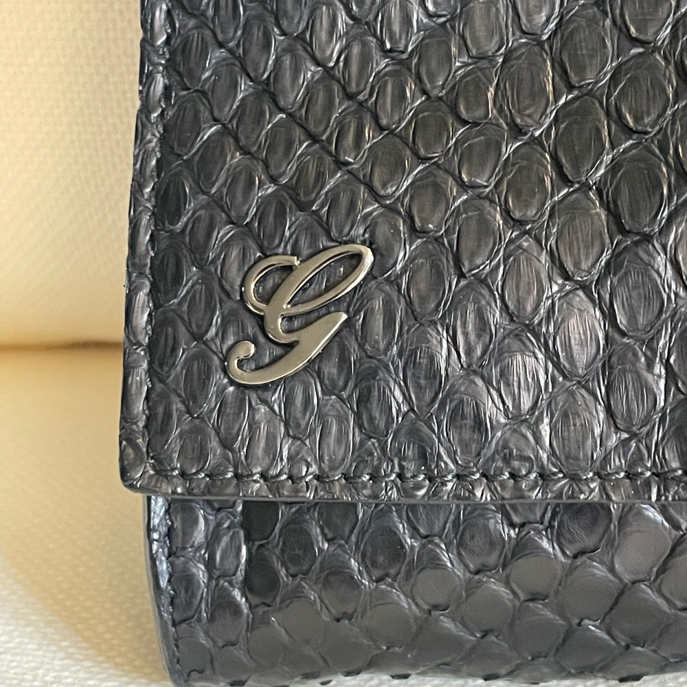 Gucci Journal Black Python Clutch New 228573 4866… - image 3